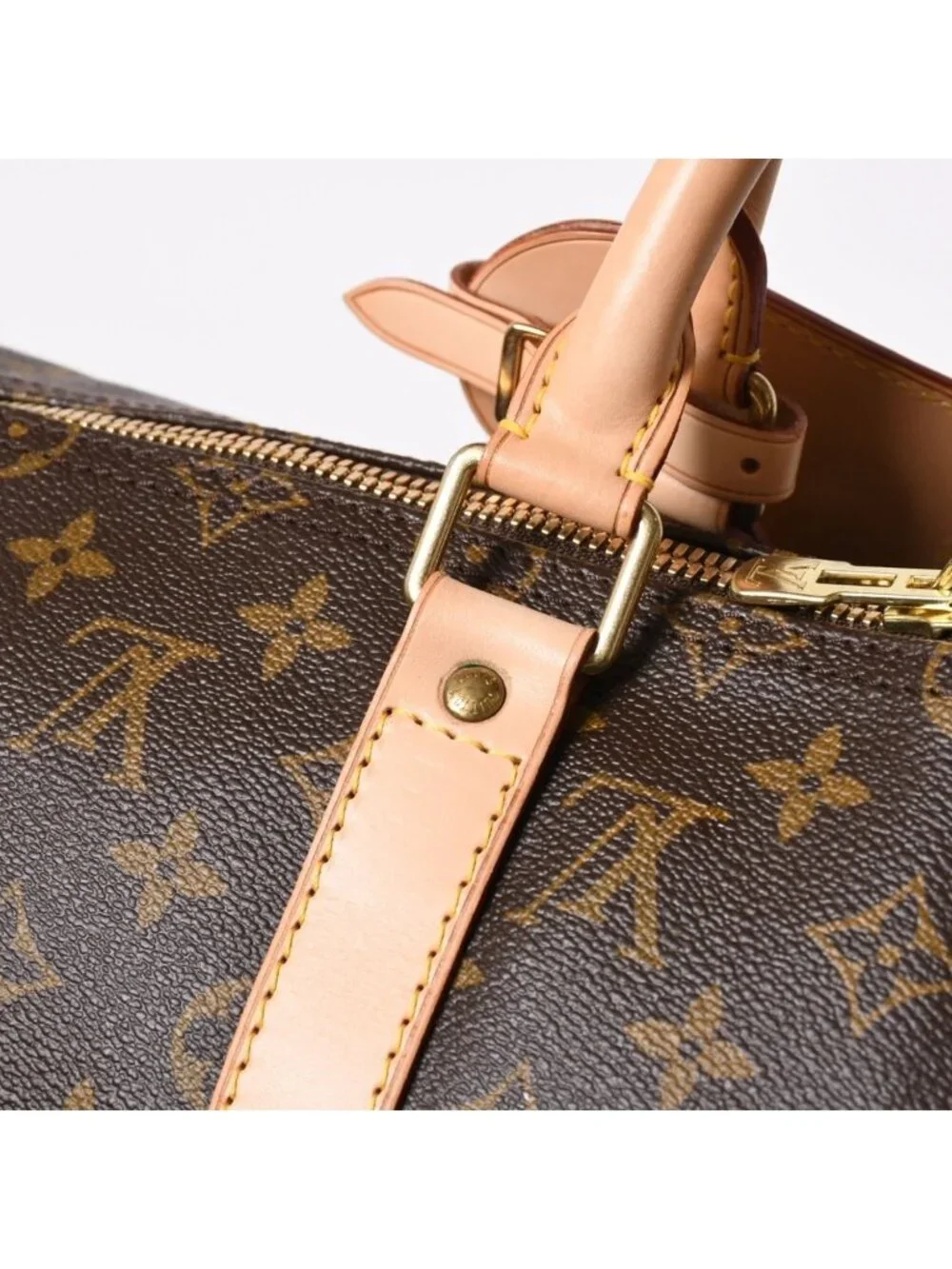 Louis Vuitton Keepall 50 Boston Bag Leather Monogram Gold